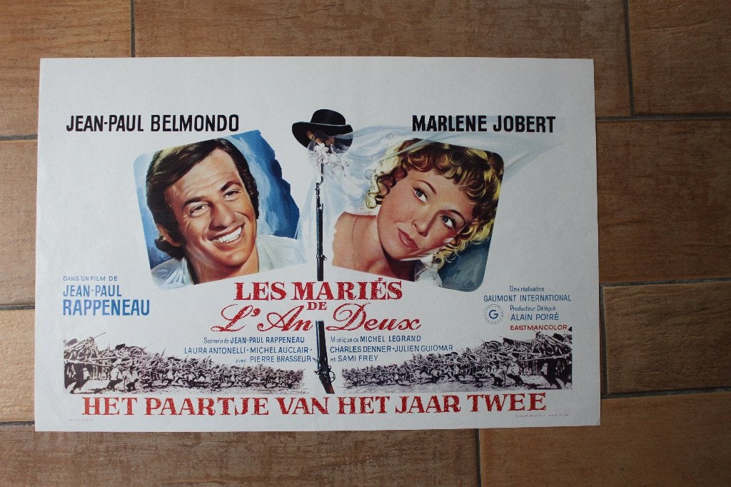 filmaffiche Jean-Paul Belmondo les maries 1971 filmposter, Enlèvement ou Envoi, Rectangulaire vertical, A1 jusqu'à A3, Comme neuf