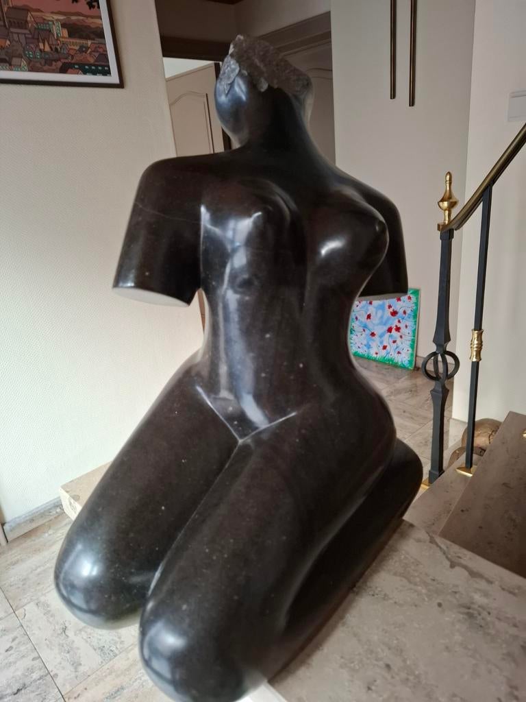 Zwart kunstwerk, Antiek en Kunst, Ophalen, Beeld, Zwart
