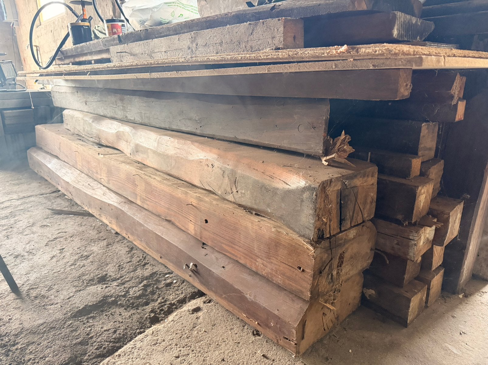 Eik hout balk, Ophalen, Gebruikt, Hardhout, 180 tot 250 cm
