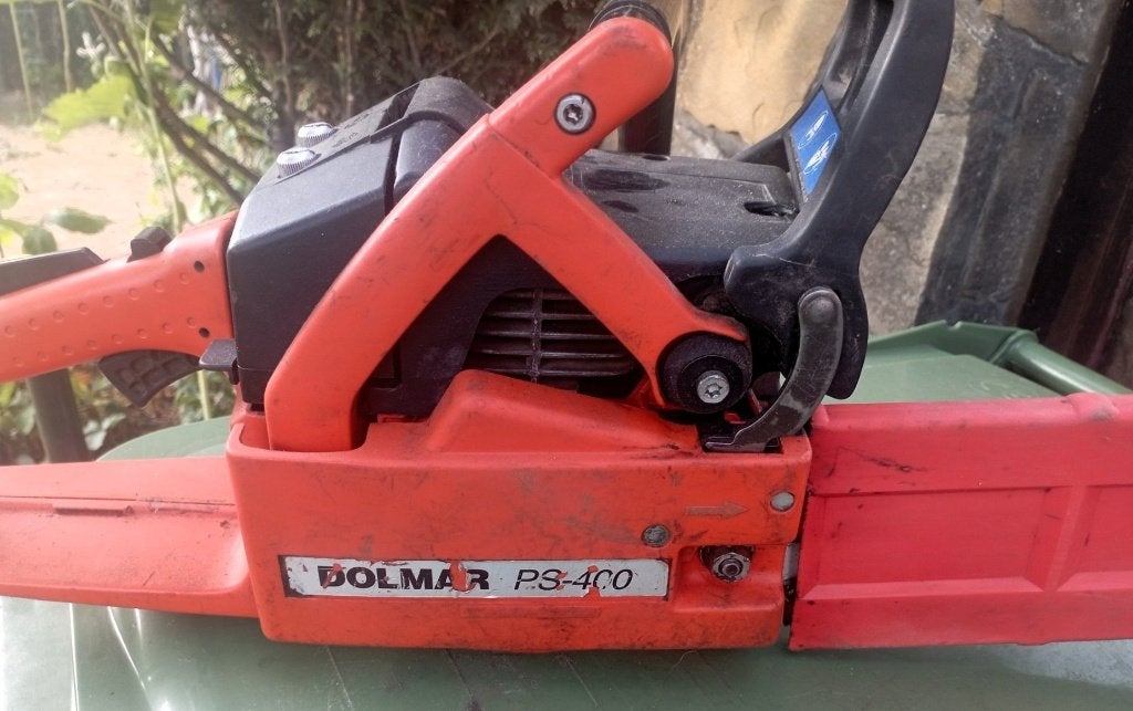 2 takt   benzine  kettingzaagmachine   DOLMAR, Doe-het-zelf en Bouw, Gereedschap | Zaagmachines, Ophalen, Gebruikt, Kettingzaag