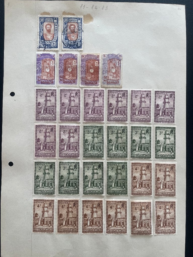 Timbres, Ethiopie, Cote Francaise des Somalis, Enlèvement ou Envoi, Autres pays, Non oblitéré
