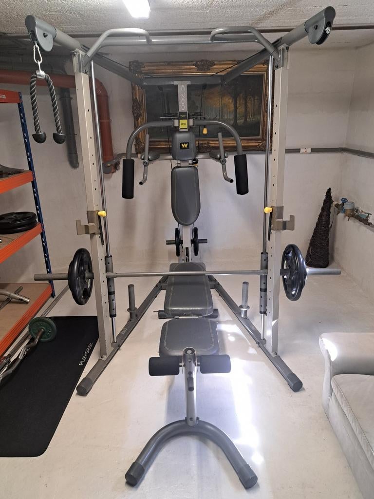 Fitness toestel (smith machine) - weider c700 + toebehoren, Enlèvement