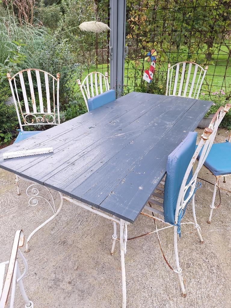 Table jardin fer forgé, Enlèvement, Utilisé, Rectangulaire, Autres matériaux