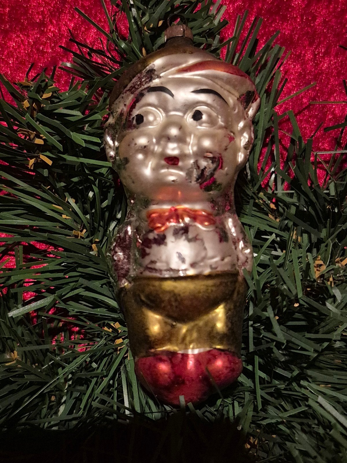 antieke kerstbal voor kleine jongens., Ophalen of Verzenden, Gebruikt