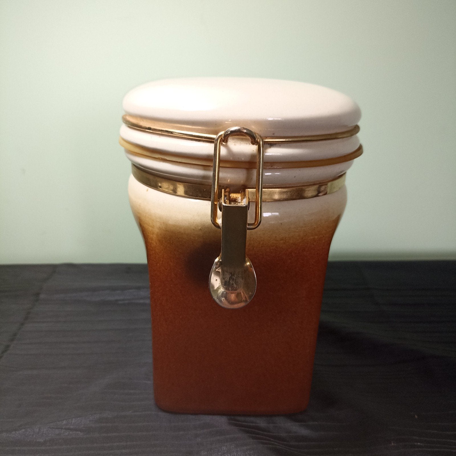 Vintage Keramieken Voorraadpot – Jaren 70 Retro Drip Glaze, Huis en Inrichting, Ophalen of Verzenden