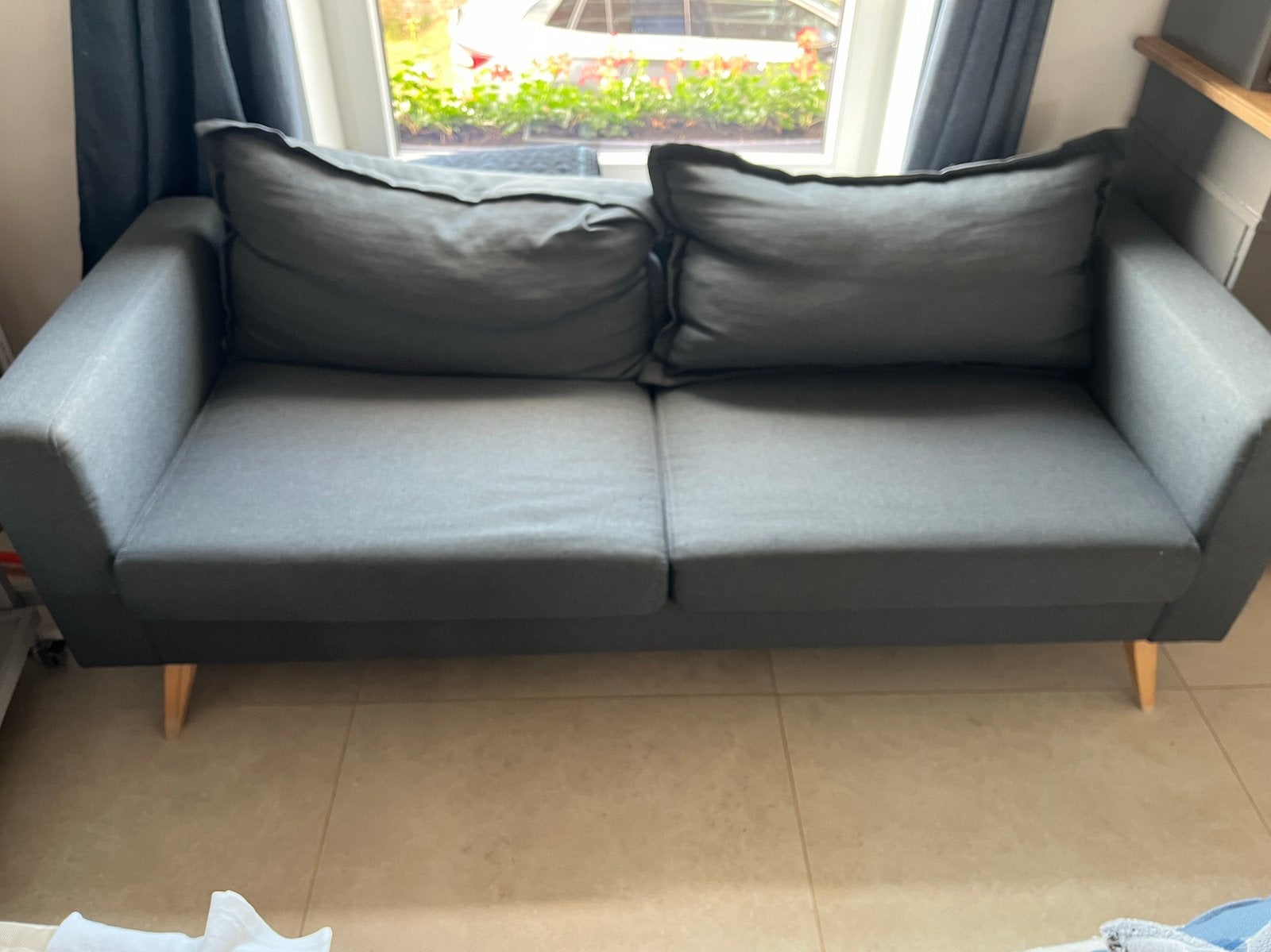 Canapé 3 places anthracite "Duke" Maisons du Monde, Huis en Inrichting, Zetels | Zetels, Ophalen, Hout, Gebruikt, 150 tot 200 cm