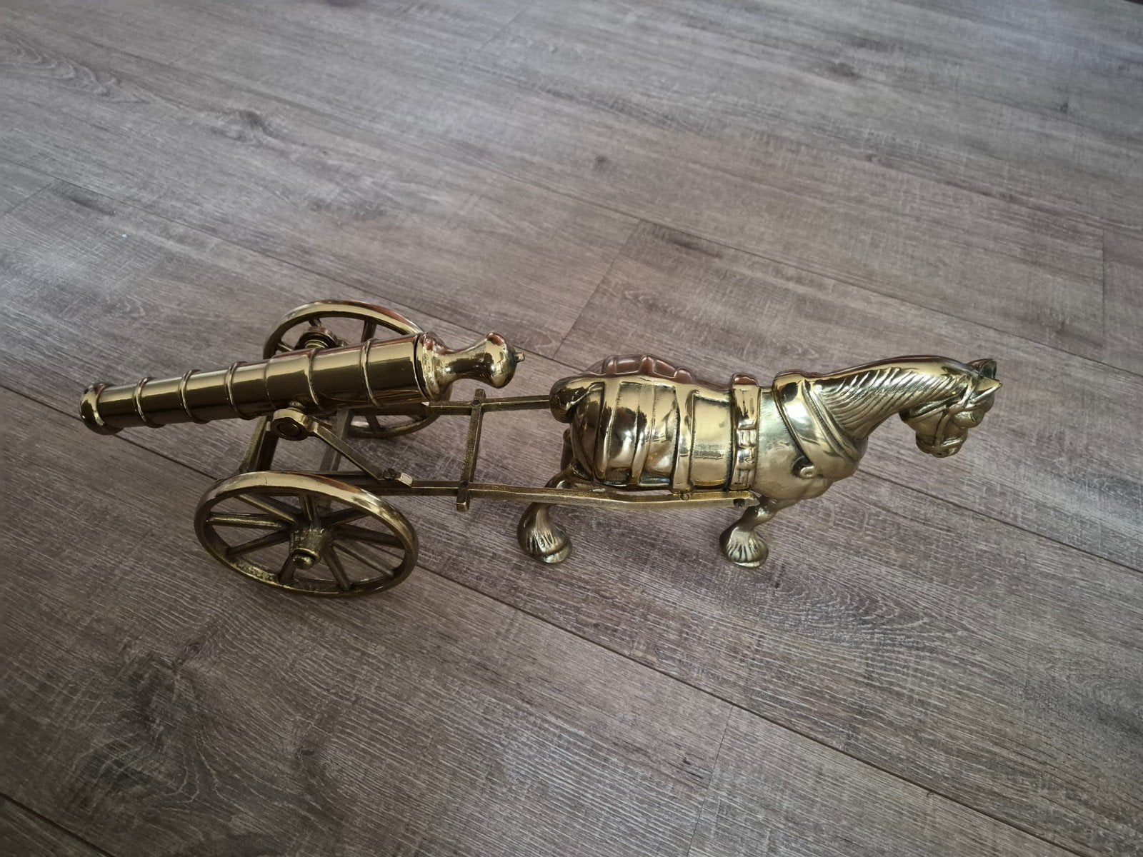 paard met kanon koper, Antiek en Kunst, Ophalen, Koper