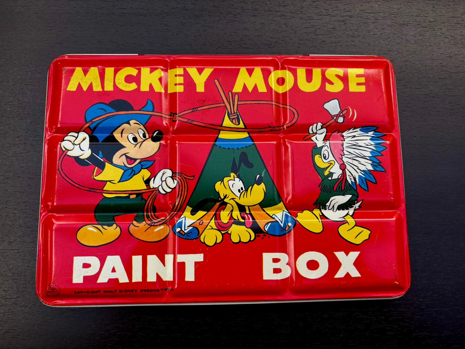 Page of London Vintage Disney Metalen Paint Box - 1960-1970, Verzamelen, Ophalen of Verzenden, Mickey Mouse, Gebruikt, Overige typen