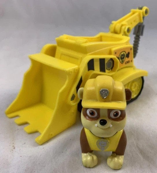 PAW Patrol Rubble Bulldozer voertuig met figuur Spin Master, Kinderen en Baby's, Verzenden, Zo goed als nieuw