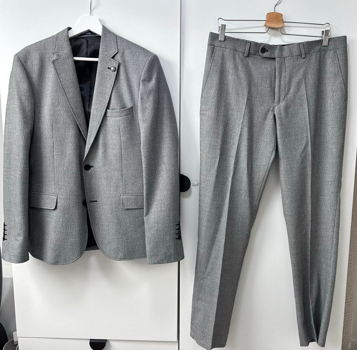Costume gris, Enlèvement, Comme neuf, Taille 48/50 (M), Gris