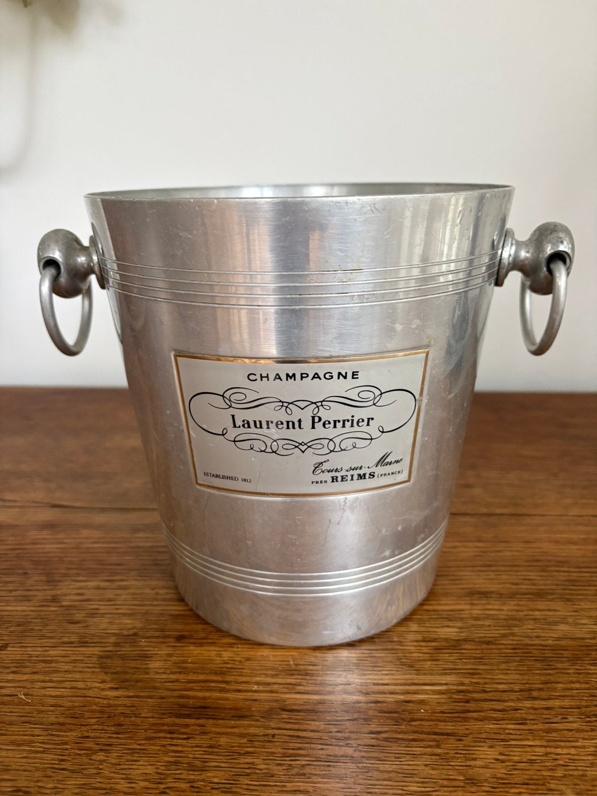 Seau à champagne vintage Laurant Perreir, Moins de 5 bouteilles, Enlèvement, Utilisé, Métal