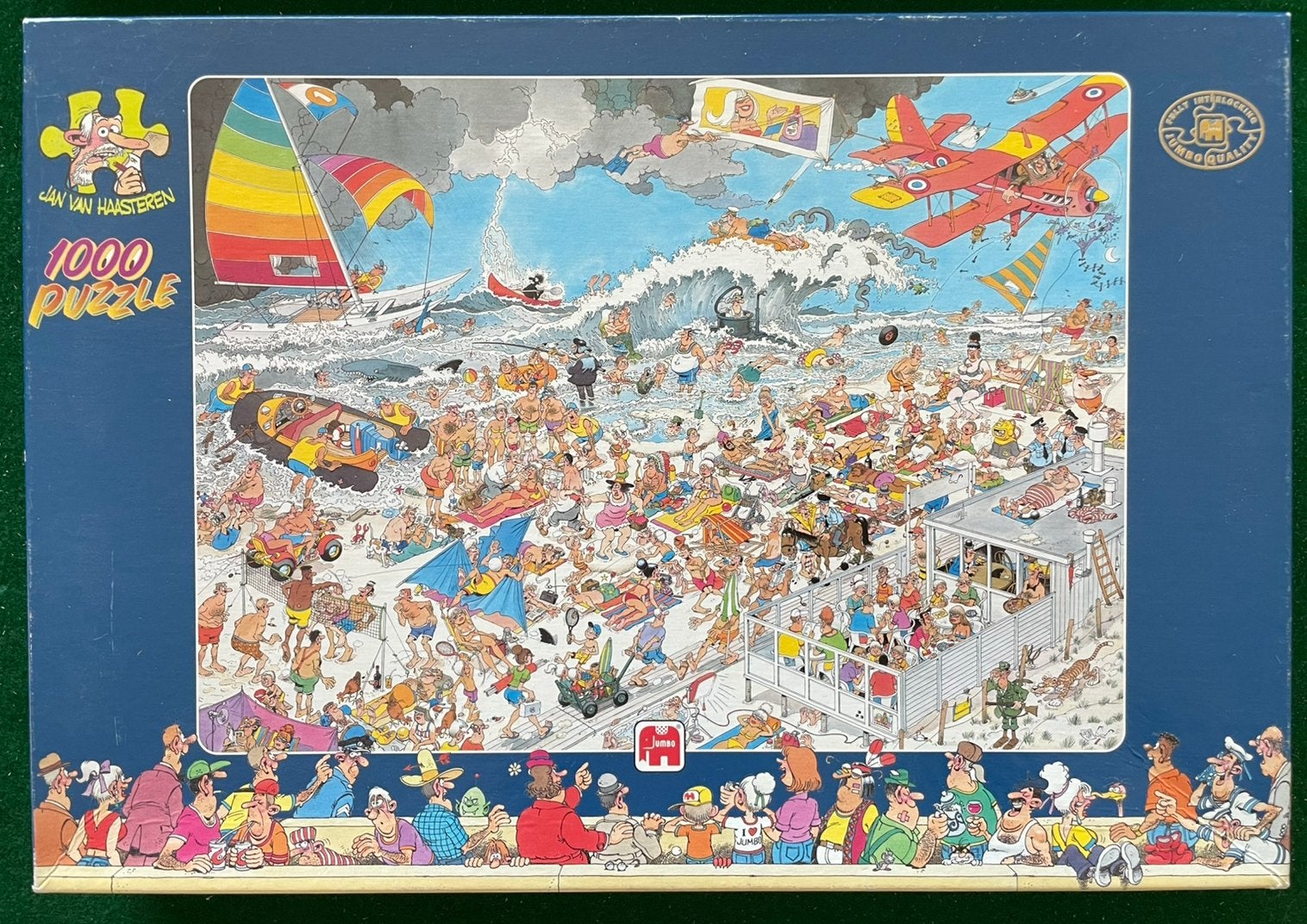 Jan van Haasteren 1000 stukjes -  Op het strand, Hobby en Vrije tijd, Denksport en Puzzels, Ophalen of Verzenden, Gebruikt