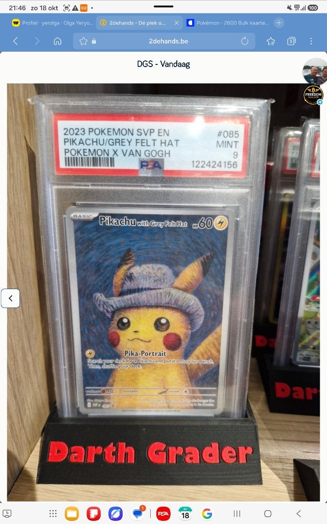 Pikachu van ghog psa 9, Hobby en Vrije tijd, Ophalen, Nieuw, Losse kaart, Foil