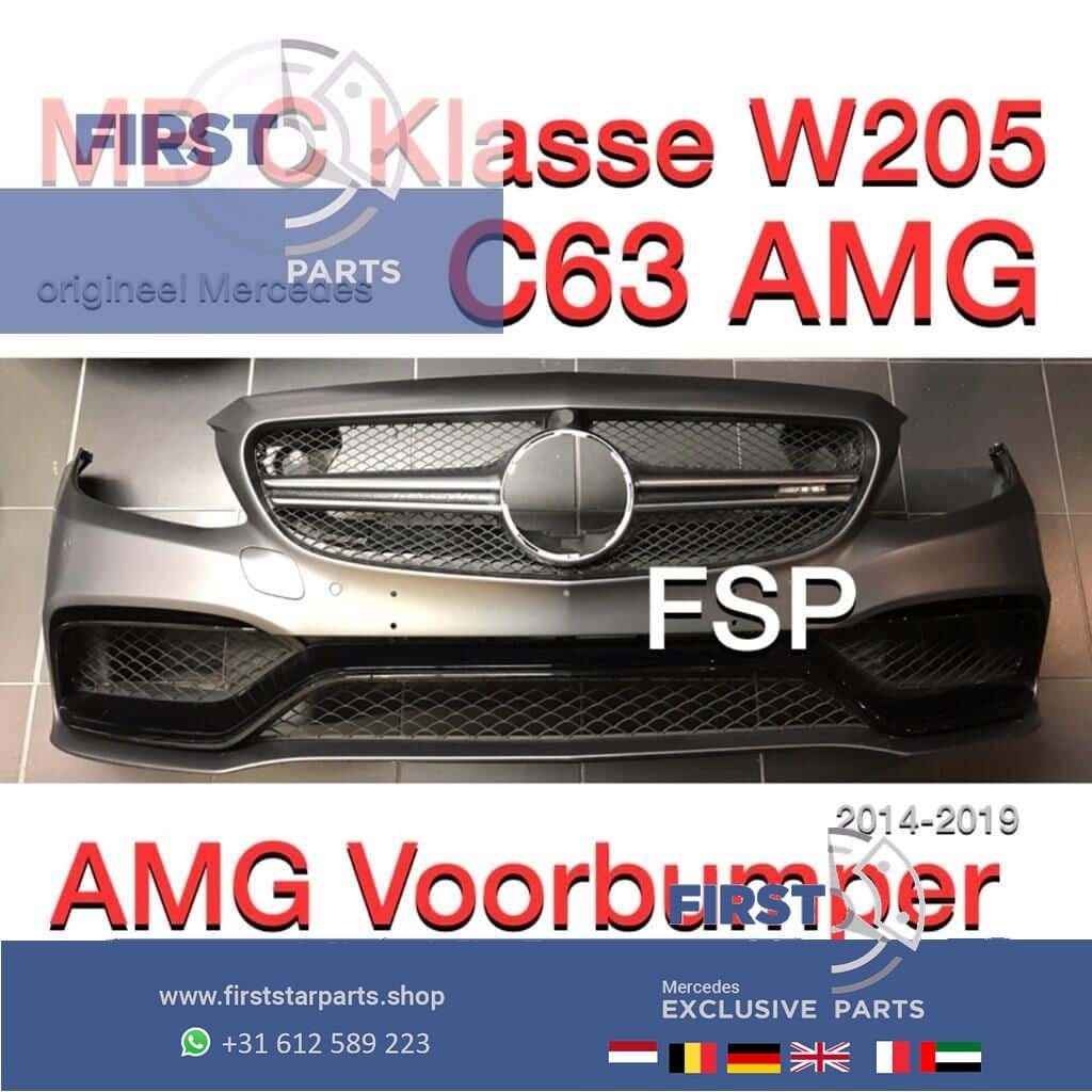 W205 C63 AMG Voorbumper compleet origineel Mercedes C Klasse, Gebruikt, -, Voor, Ophalen of Verzenden