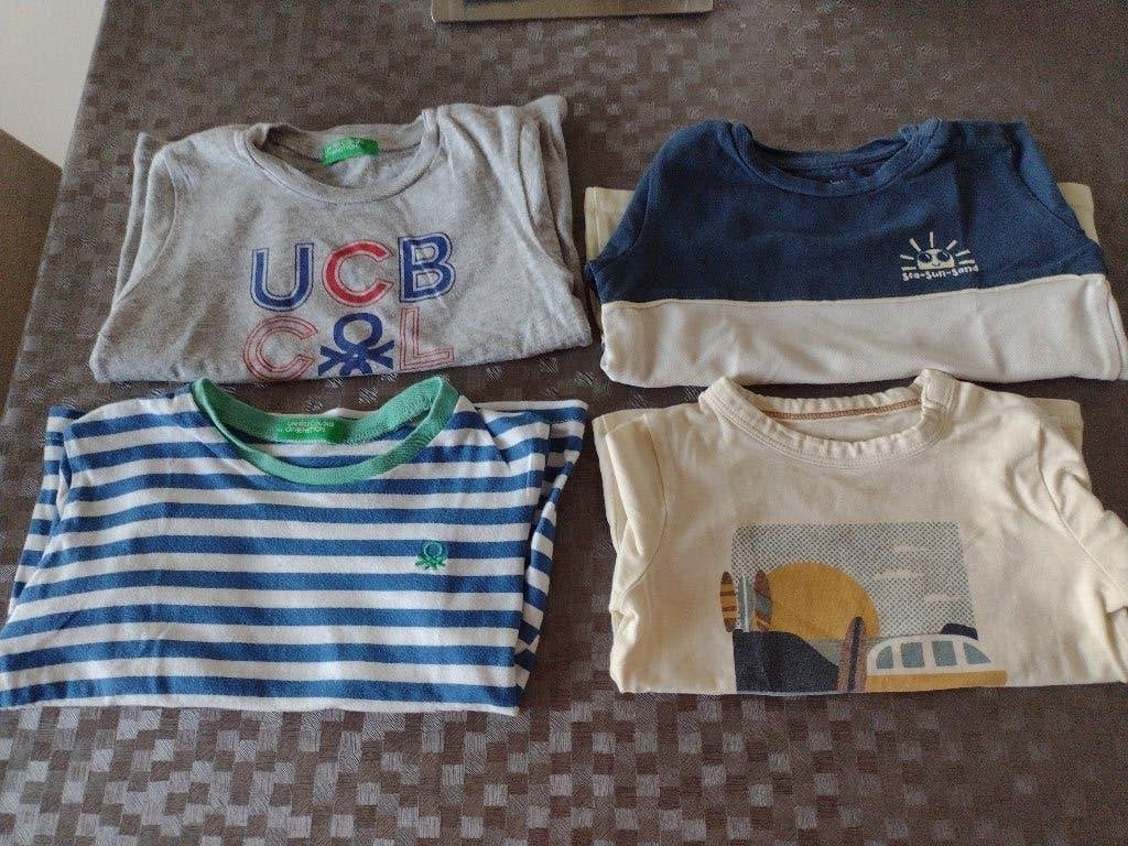 4 T-Shirts - maat 80 - 0,50 € voor 1 - 1,5 € voor 4, Kinderen en Baby's, Babykleding | Maat 80, Ophalen, Gebruikt, Jongetje, Shirtje of Longsleeve