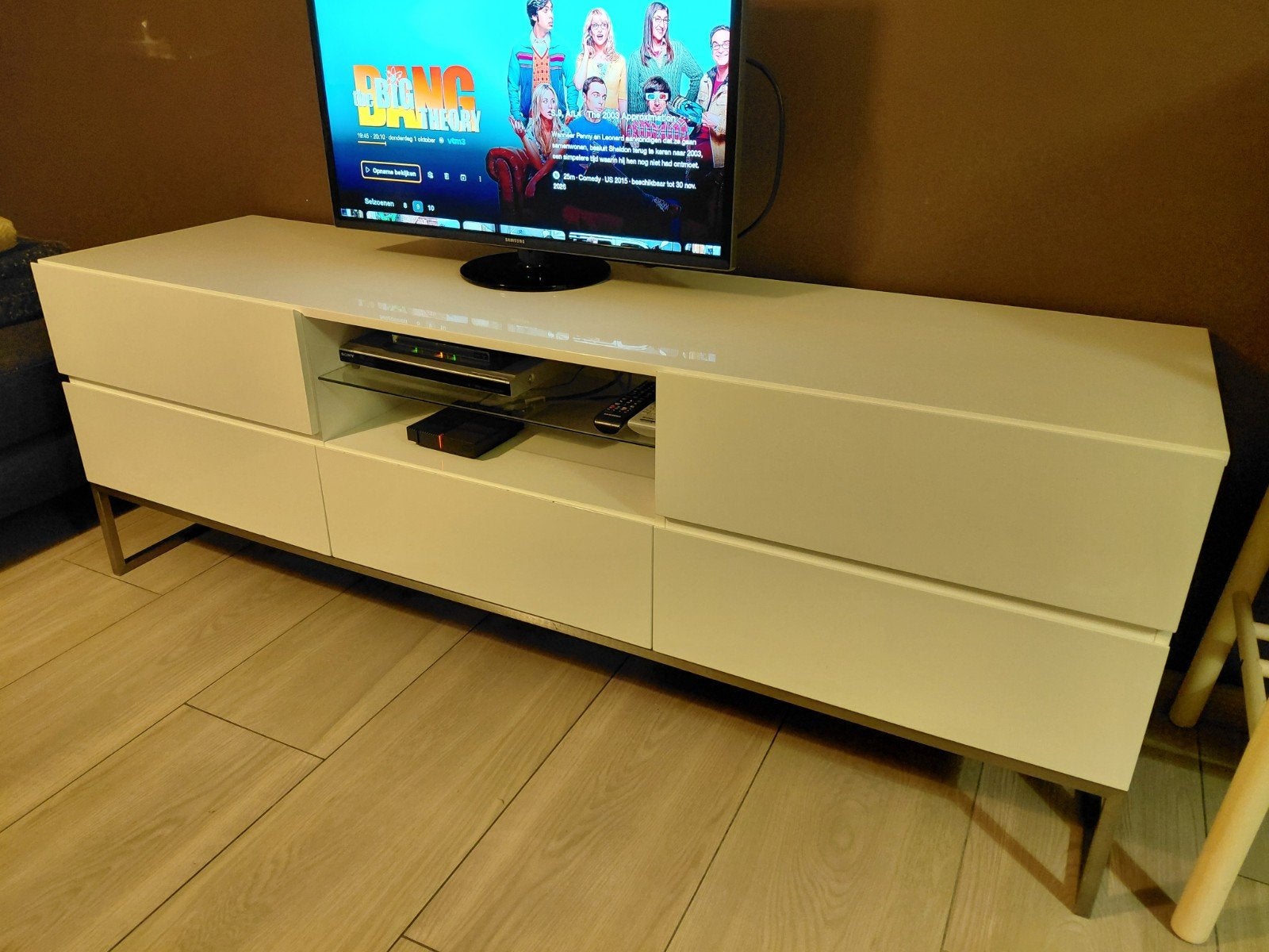 TV Kast - Wit gelakt, Huis en Inrichting, Ophalen, 50 tot 100 cm, Zo goed als nieuw, Minder dan 100 cm