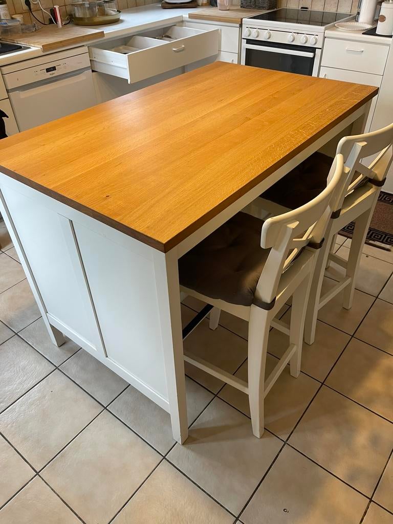 Ilot cuisine + 2 chaises, Enlèvement, Comme neuf
