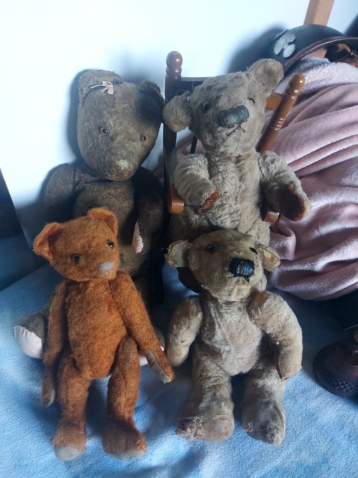 4 oude teddyberen, Ophalen of Verzenden