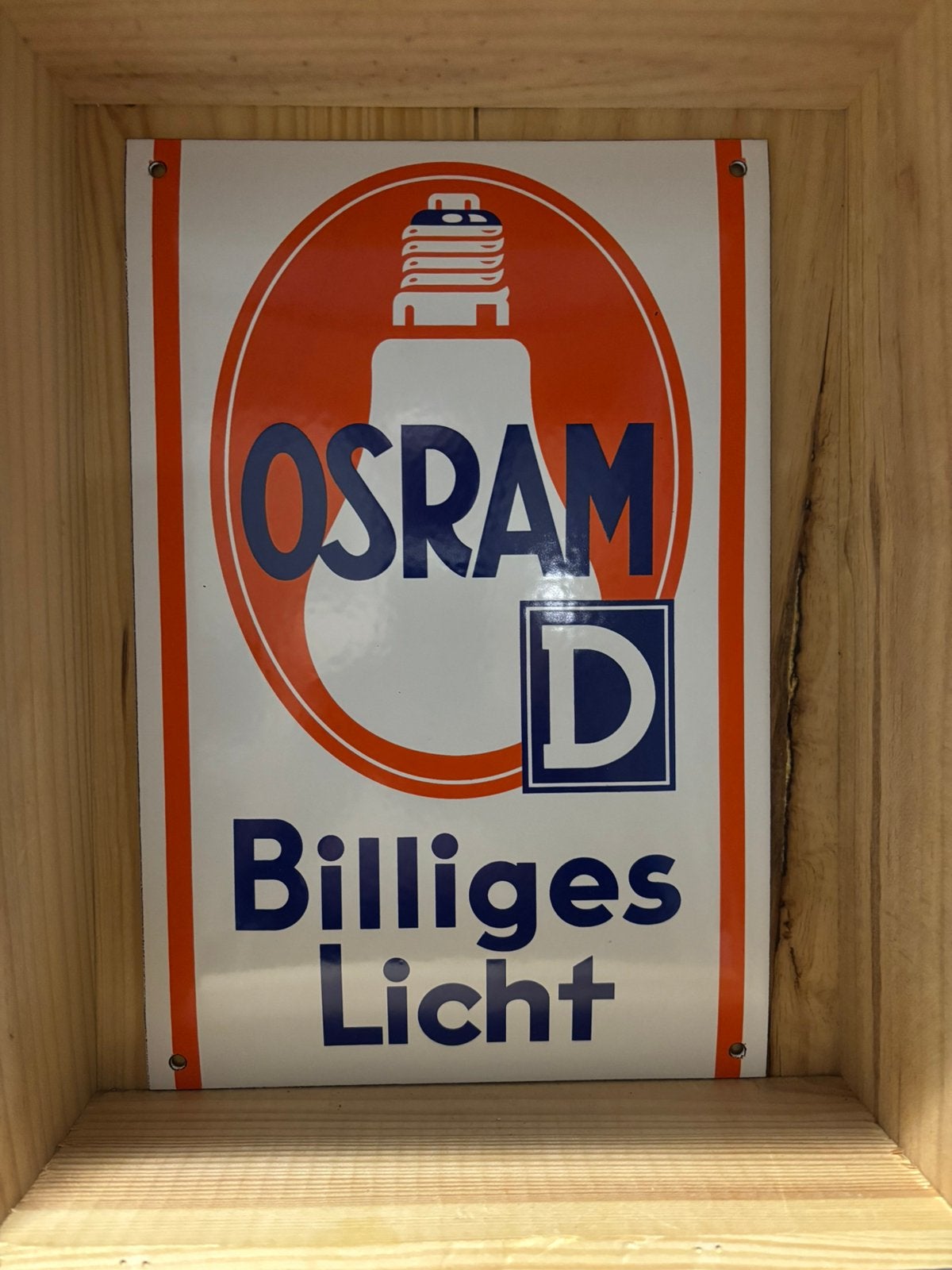 Osram emaille plaat, Ophalen of Verzenden, Zo goed als nieuw