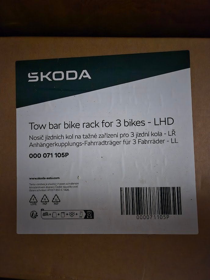 ‍️ Nieuwe Skoda Fietsendrager 000071105P – Bespaar €235!, Neuf, Support d'attelage, 3 vélos ou plus, Enlèvement