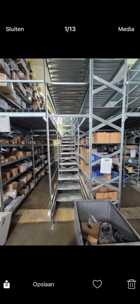 Industriele magazijninrichting met 5 niveaus, Ophalen of Verzenden, Zo goed als nieuw