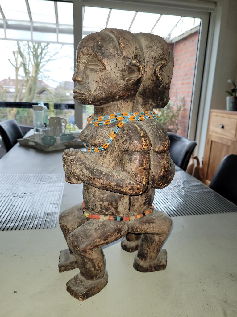 Siamese tweeling - authentiek beeld Kongo, Antiek en Kunst, Ophalen of Verzenden