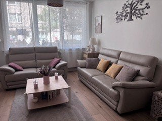 Salon 3+2 + table basse, Maison & Meubles, Canapés | Salons, Quatre personnes ou plus, Banc droit, Synthétique, Enlèvement