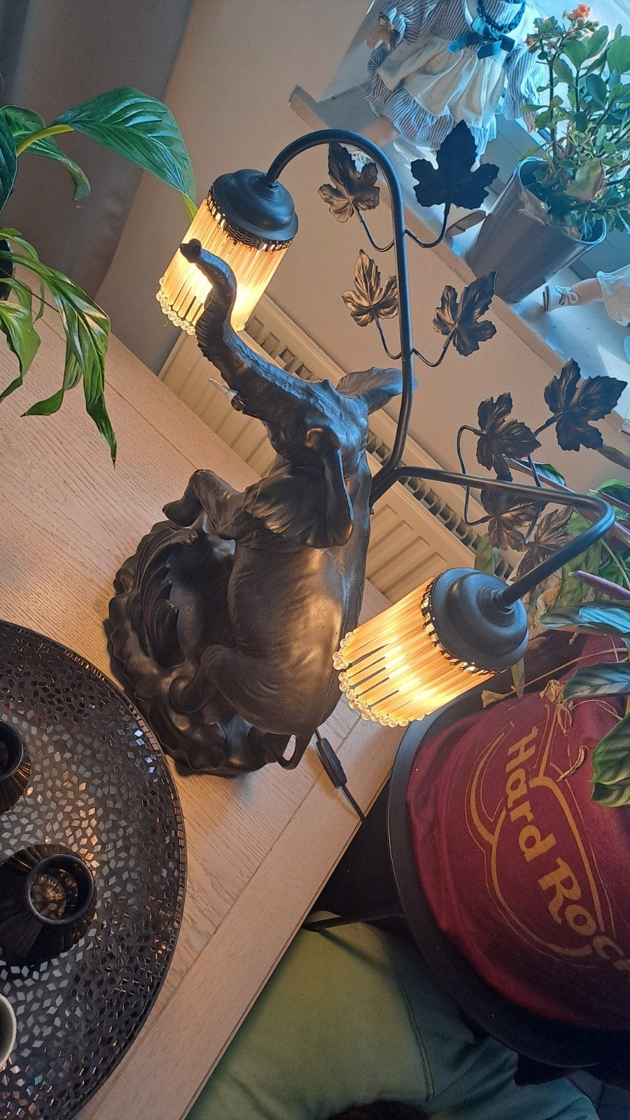 olifant met art deco verlichting, Huis en Inrichting, Ophalen, Gebruikt, Overige materialen, Art deco