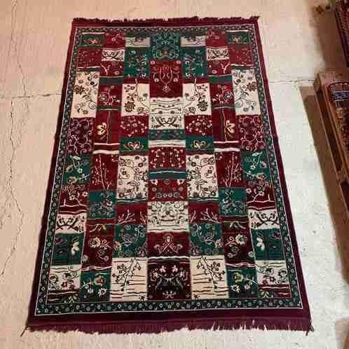 Vintage woonkleed grand foulard patchwork look 238/158, Ophalen of Verzenden, Gebruikt