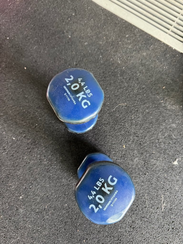 Halters 2 kg blauw, Ophalen, Gebruikt, Halterset