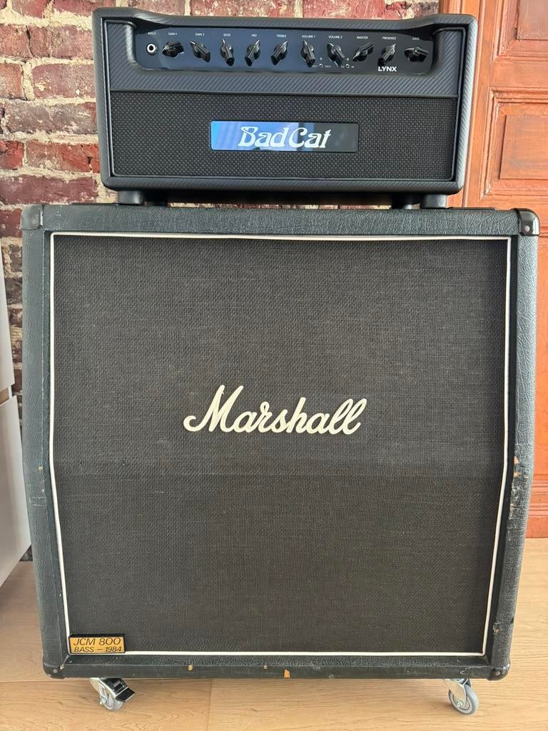 Bad Cat lynx marshall jcm800 1984 bass cab k100, Muziek en Instrumenten, Versterkers | Bas en Gitaar, Ophalen, Zo goed als nieuw