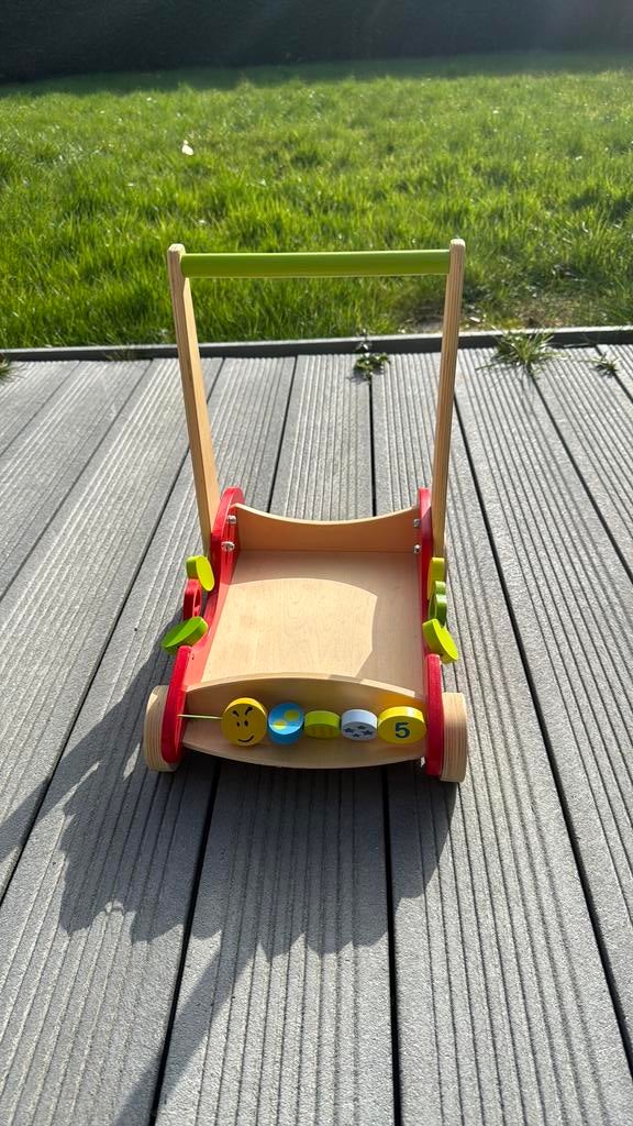 Chariot en bois Hapé Eco toys, Enlèvement, Comme neuf, Jouet à Pousser ou Tirer