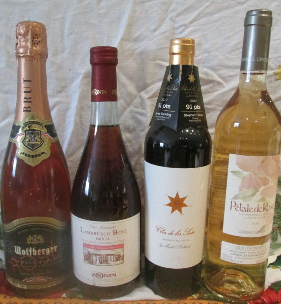 4 vins - divers - années 2012 et 2014, Collections, Enlèvement ou Envoi, Comme neuf, Pleine