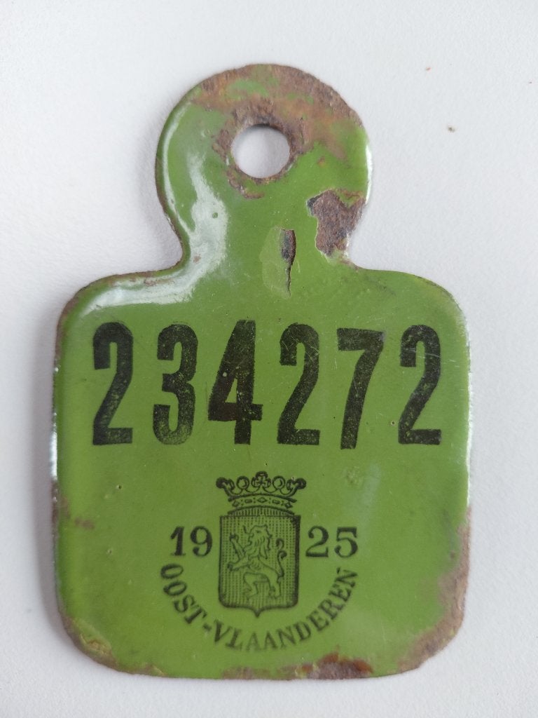 antieke fietsplaat 1925, Verzamelen, Ophalen