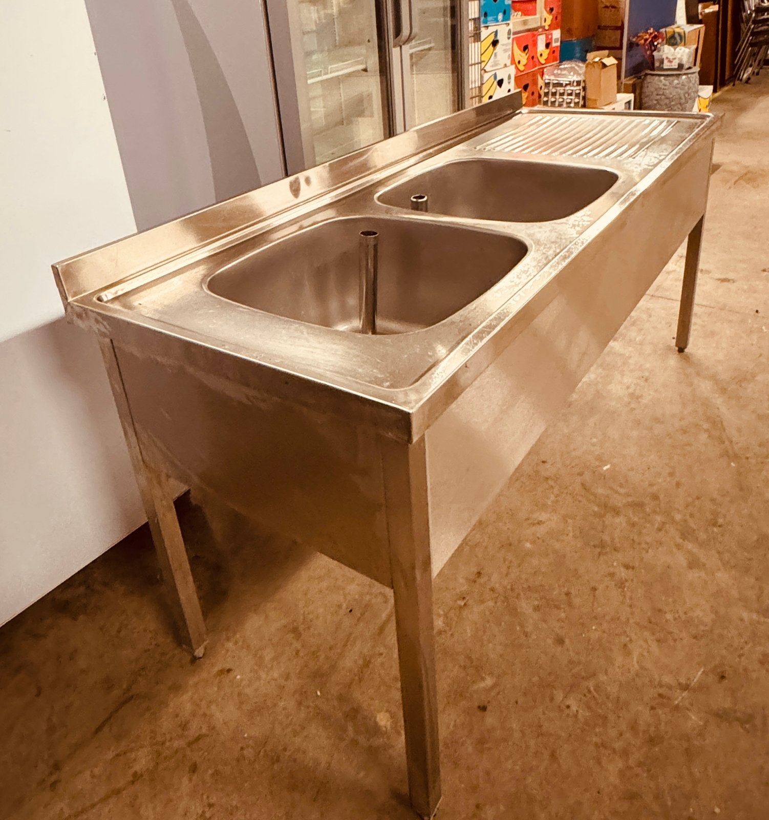 Horeca inox spoelbak  145 x75,5 x90  RVS Dubbele Spoelbak, Ophalen of Verzenden, Inox