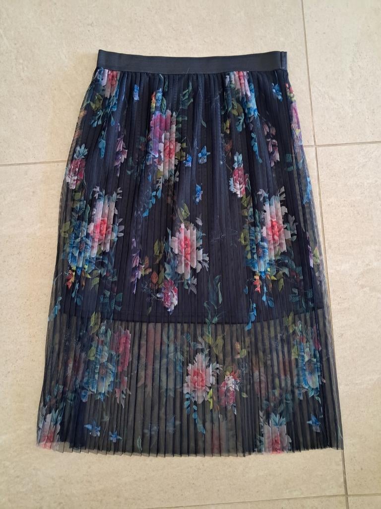 Jupe mi-longue bleue avec fleurs Only taille S, Only, Enlèvement ou Envoi, Taille 36 (S), Comme neuf