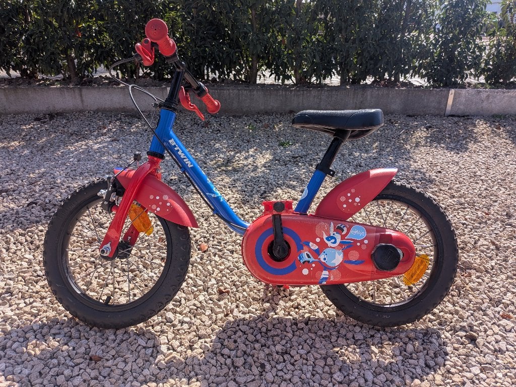 Kinderfiets Btwin blauw/rood, Frein sur jante, Enlèvement, Utilisé, Btwin Decathlon