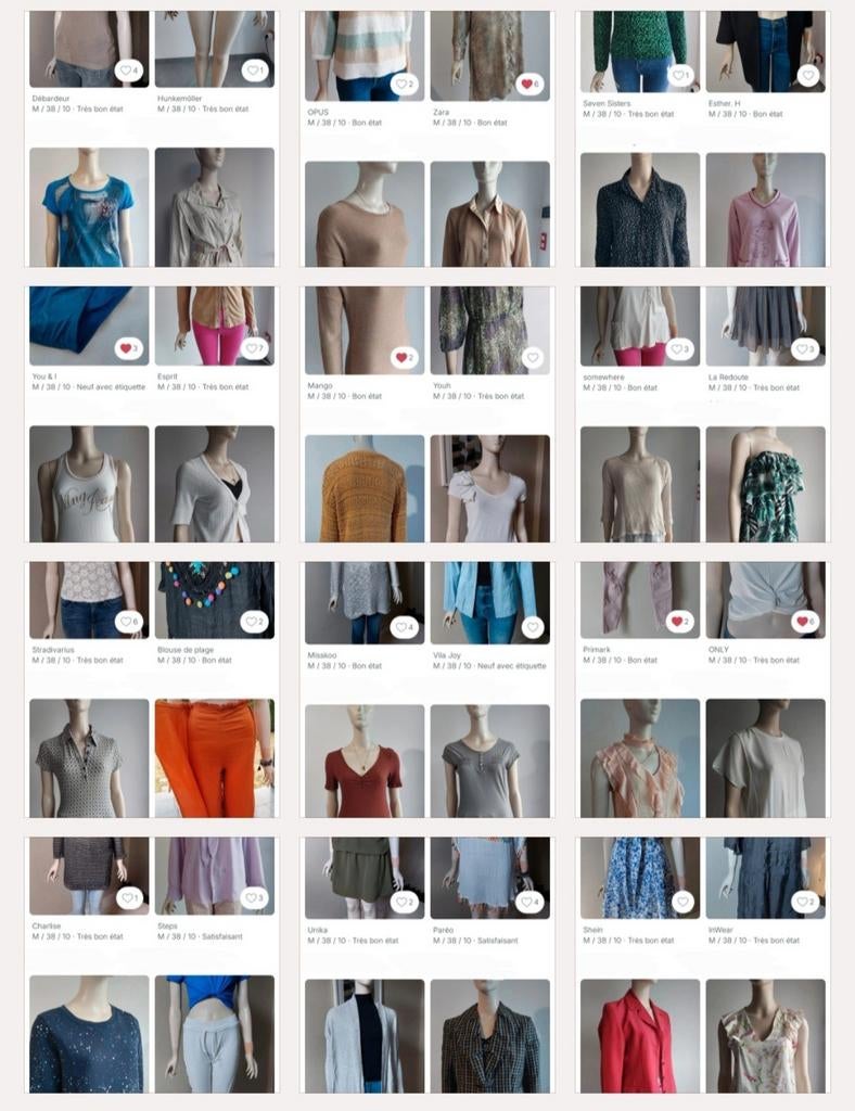 Lot vêtements femme taille M, Enlèvement