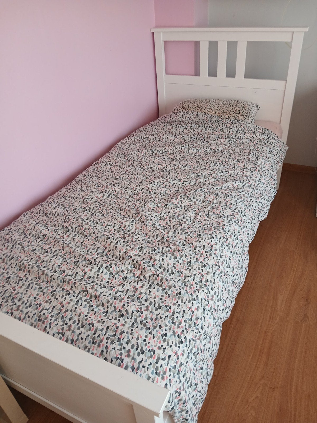 Eenpersoonsbed wit 90x200, Huis en Inrichting, Slaapkamer | Bedden, Ophalen, Gebruikt, 90 cm, Wit