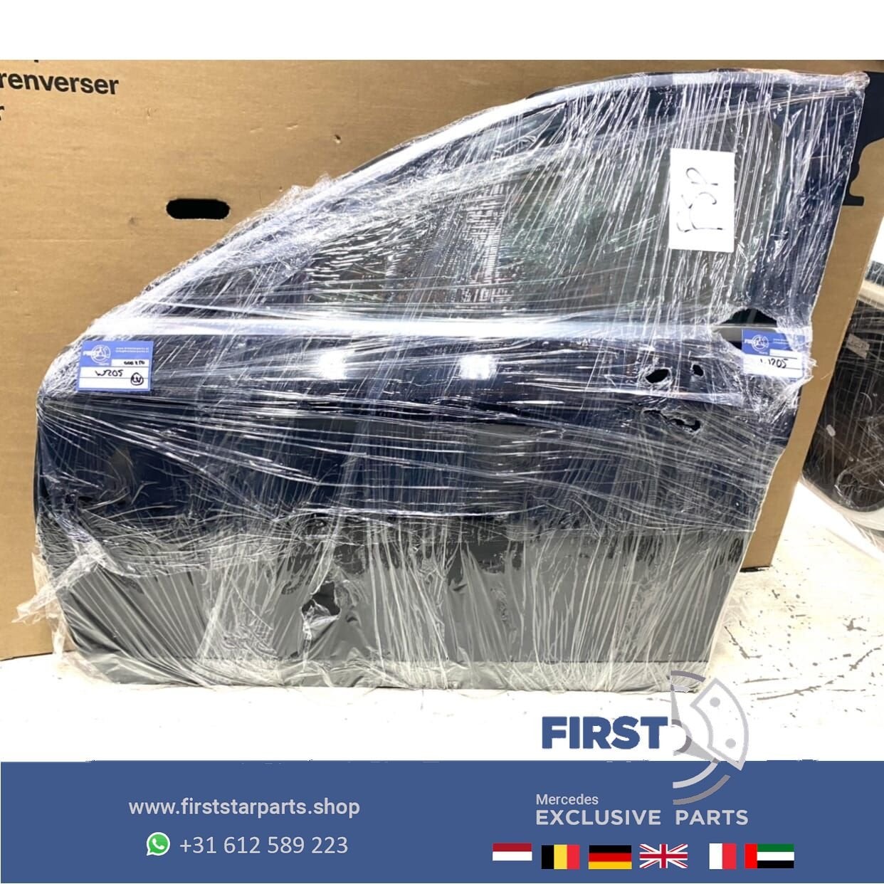 W205 C43 C63 AMG DEUR ZWART COMPLEET LINKS VOOR Mercedes C K, Utilisé, Porte, -, Enlèvement ou Envoi