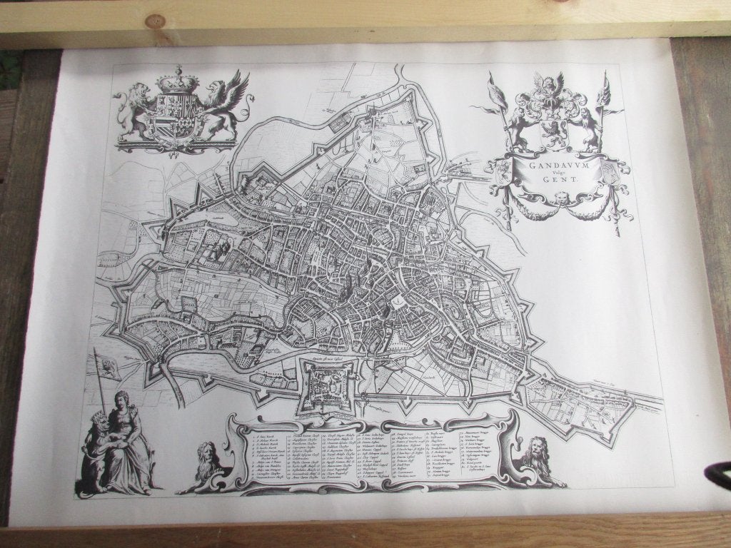 oude kaart Gent, Ophalen of Verzenden