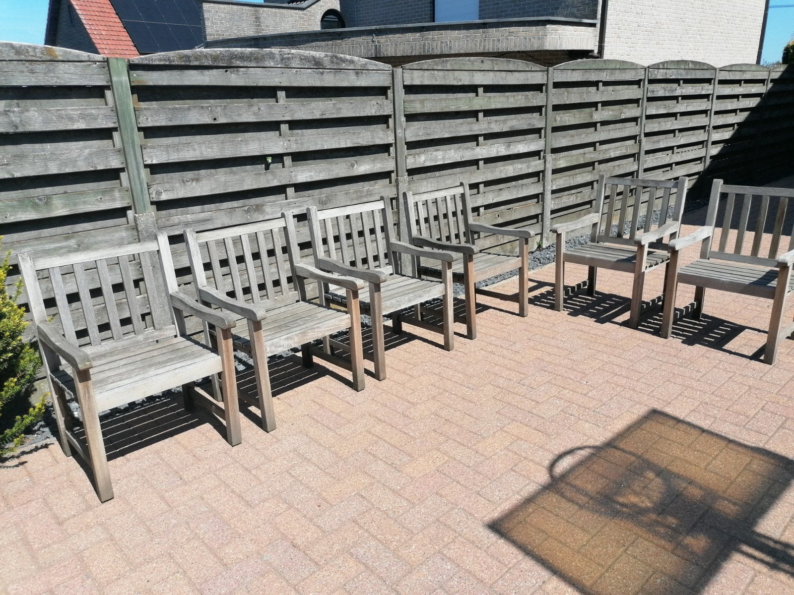 hardhouten tuinstoelen teak, Ophalen, Zo goed als nieuw, Hout