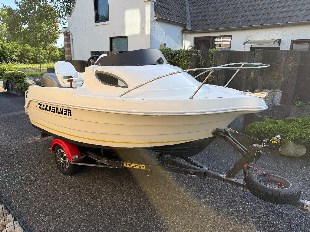 Quicksilver 420 Cabin/Cruiser Incl. 25 PK 4-Takt en Trailer, 38 cm, 10 tot 30 pk, Gebruikt, 4 m