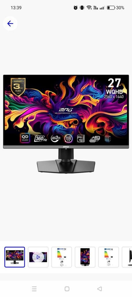 MSI MPG 271QRX QD-OLED - QHD Gaming Monitor - 360hz - 27, Ophalen, Gaming