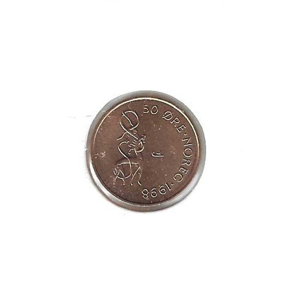 Noorwegen, 50 Ore 1998., Timbres & Monnaies, Monnaies | Europe | Monnaies non-euro, Enlèvement ou Envoi, Autres pays, Monnaie en vrac