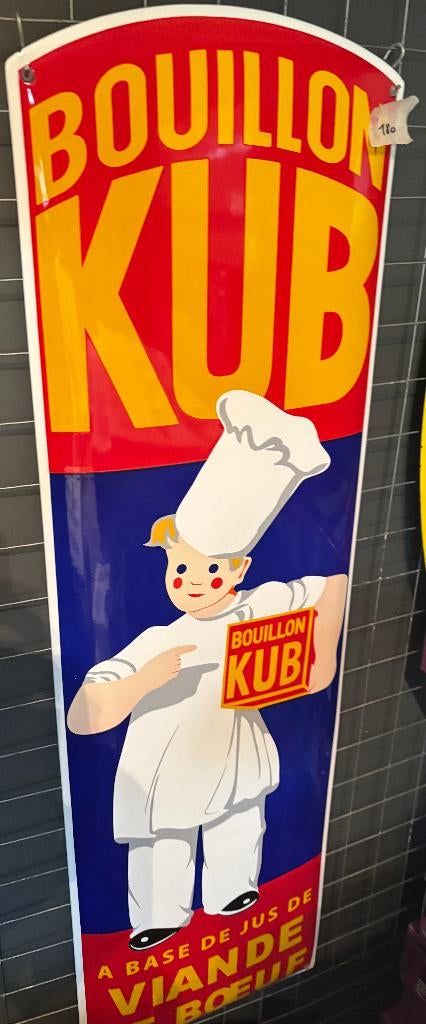 emaille reclamebord kub, Verzamelen, Merken en Reclamevoorwerpen, Ophalen of Verzenden, Nieuw, Reclamebord