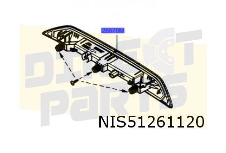 Nissan Townstar / Renault Kangoo derde remlicht (bij achterk, Neuf, -, -, Envoi