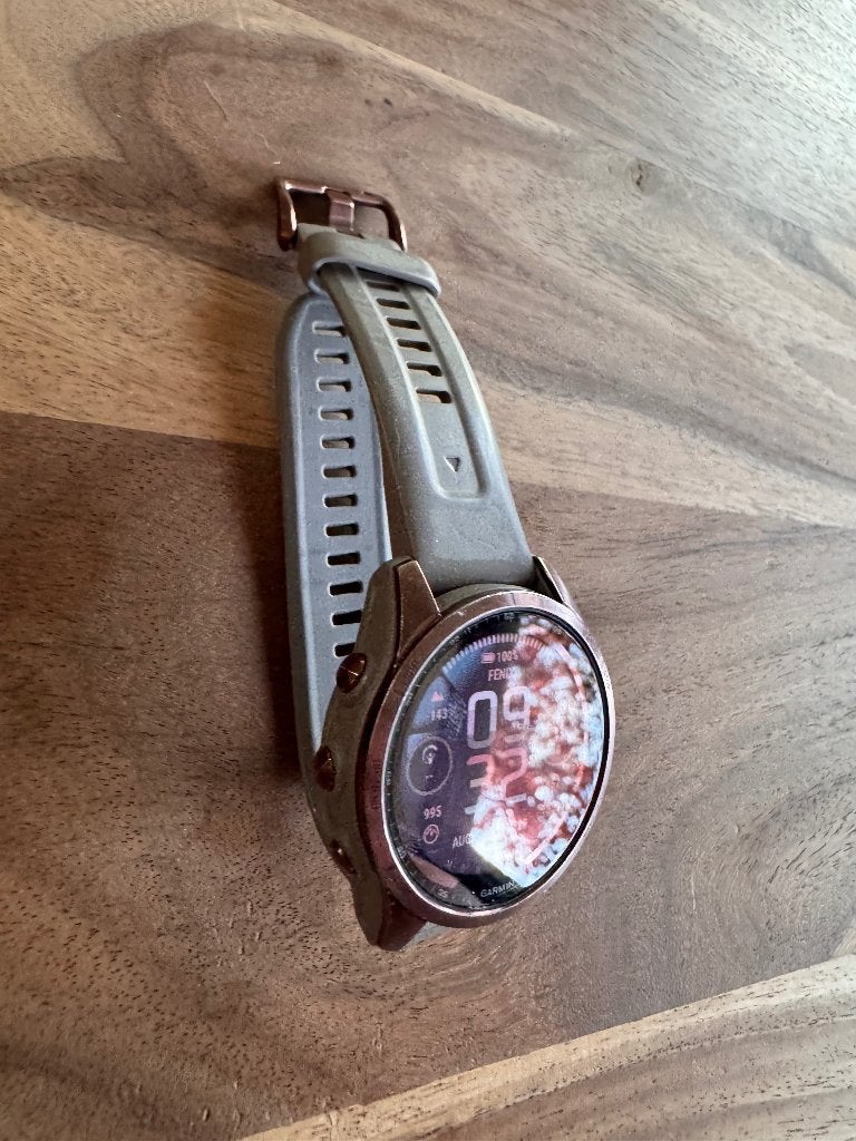 Bruine Garmin Fenix 7s sapphire solar Watch, Ophalen, Gebruikt, Stappen, Garmin 7S pro Solar