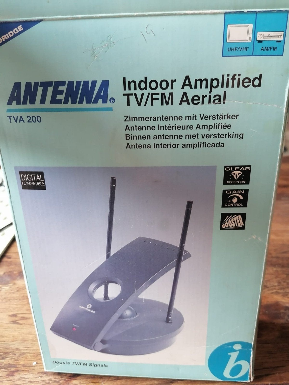 antenne amplifiée interieur, Telecommunicatie, Antennes en Masten, Ophalen, Zo goed als nieuw, Antenne