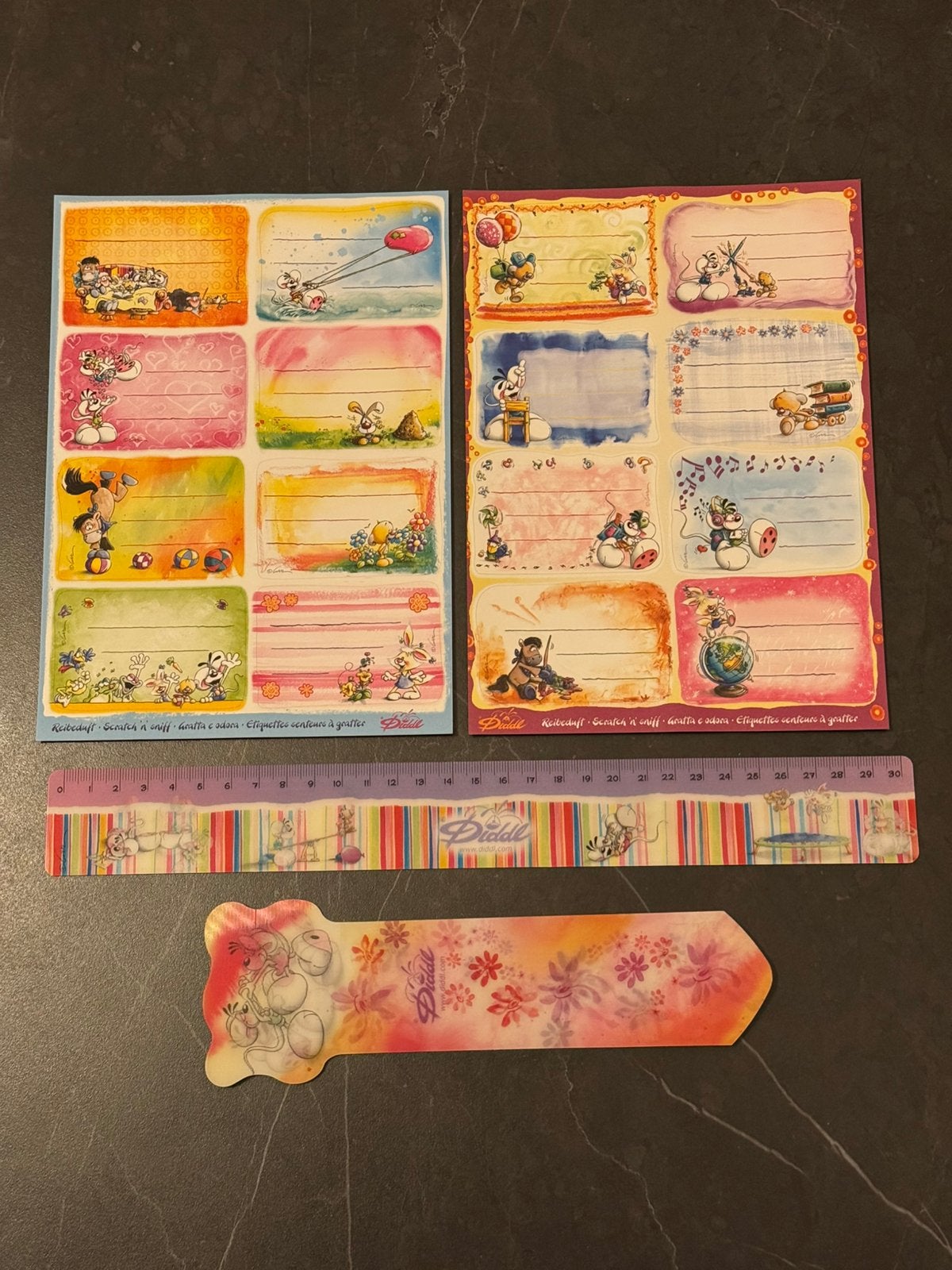Diddl - stickers, bladwijzer en meetlat - oude collectie, Ophalen, Diddl, Nieuw